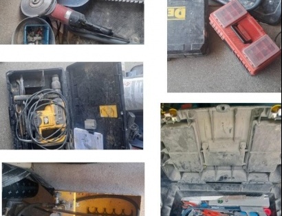 Električno pnevmatsko udarno kladivo DeWalt, električna vrtalka Bosch, kotna brusilka Perles ...