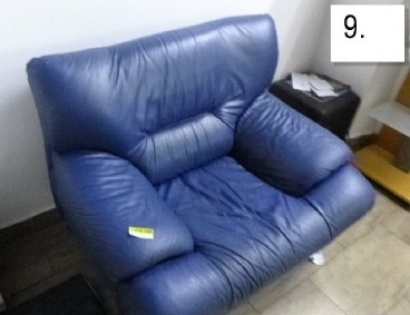 FOTELJ (UMETNO USNJE, MODRE BARVE)