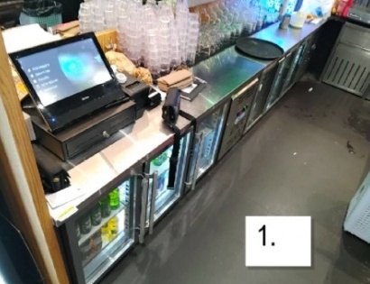 INOX PULT S HLADILNIKOM - cca 2 m - 2 KOS