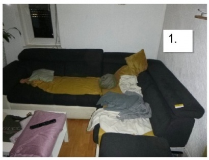 KOTNA SEDEŽNA GARNITURA, BLAGO + UMETNO USNJE, SIVO - BELE BARVE