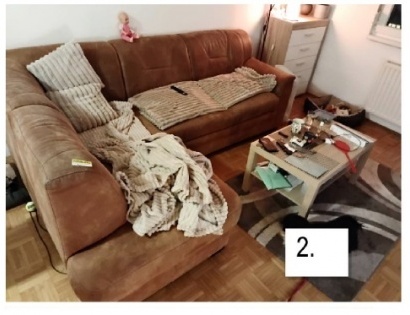 KOTNA SEDEŽNA GARNITURA (RJAVA, USNJE)