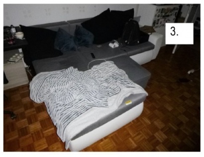 KOTNA SEDEŽNA GARNITURA (SIVO-BELA, BLAGO + UMETNO USNJE)