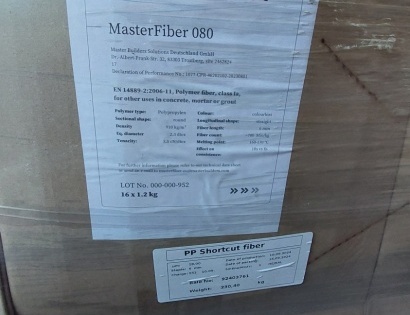 Mikroarmaturna vlakna MasterFiber 80, na paleti (230,40 kg), 108 palet