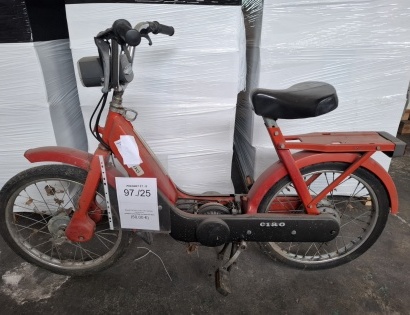 Rabljeno – Moped PIAGGIO CIAO VIN 1456240, rdeče barve
(predmet se prodaja za rezervne dele)