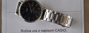 Rabljeno – Ročna ura z napisom CASIO, 
WR 50M, MTP B125, sive barve