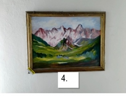 Slika, motiv gora, avtor nečitljiv