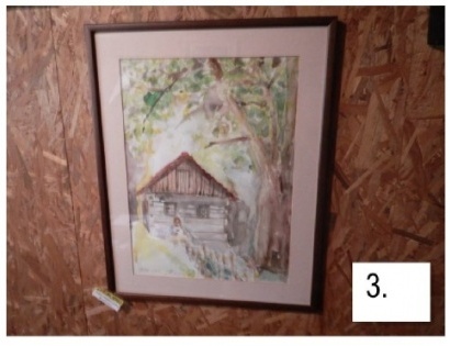 SLIKA, MOTIV: HIŠA OB DREVESU, AKVAREL, AVTOR: REŠAR ZDENKA