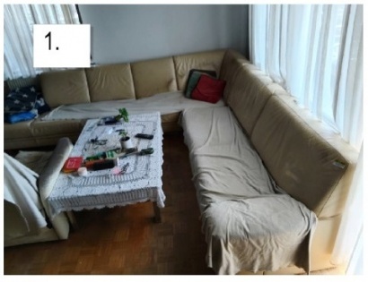 Usnjena sedežna garnitura - bež barve